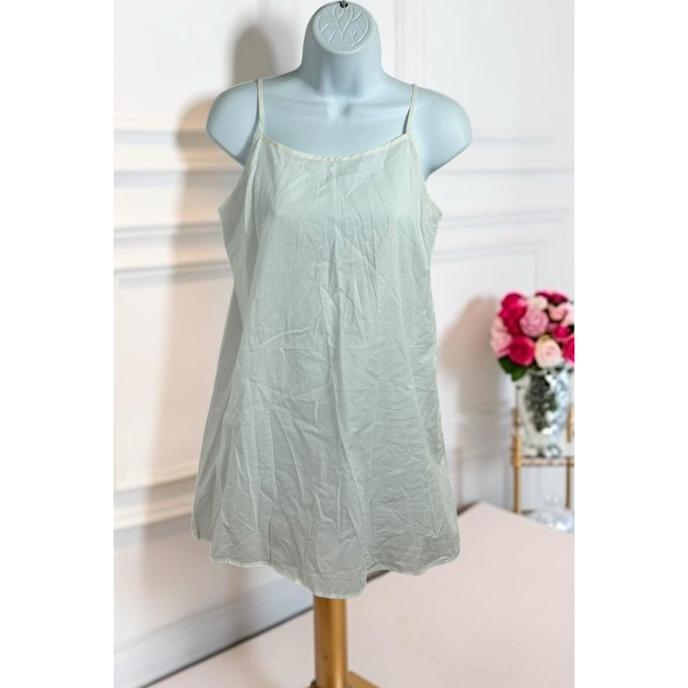 Sandro White Cotton Slip Dress Sz EUR 36 (6 US) Minimalist Spaghetti Strap